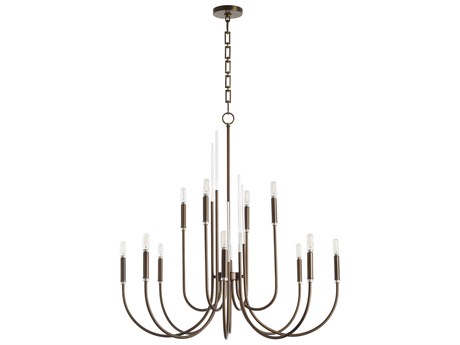 Quorum Summit 12-Light Dark Brass Candelabra Chandelier