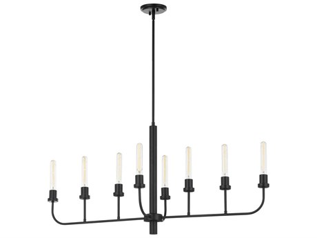 Quorum Sheridan 8-Light Matte Black Linear Island Pendant