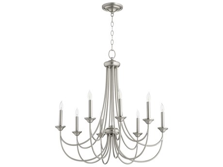 Quorum Brooks 8-Light Satin Nickel Candelabra Chandelier