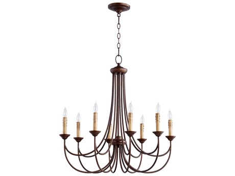 Quorum Brooks 8-Light Oiled Bronze Candelabra Chandelier