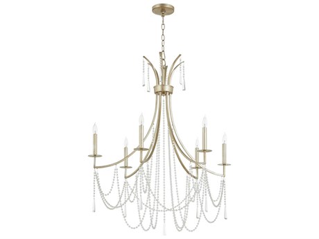 Quorum Malin 6-Light Antique Silver Candelabra Chandelier