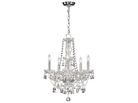 Quorum Bohemian Katerina 5-Light Chrome Crystal Candelabra Chandelier