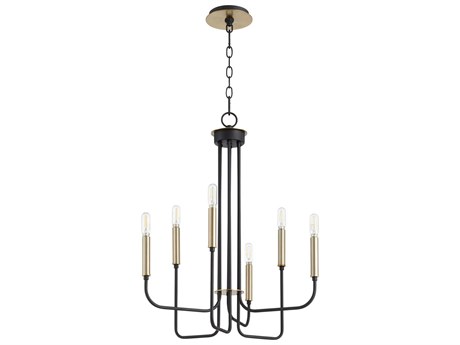Quorum Hope 6-Light Noir With Aged Brass Black Candelabra Chandelier