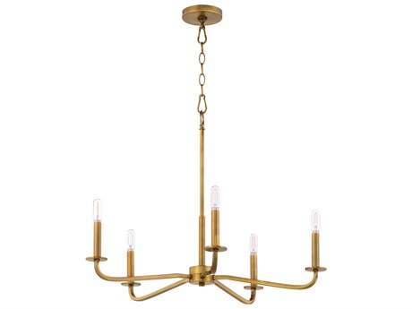 Quorum Rutherford 5-Light Brushed Brass Candelabra Chandelier