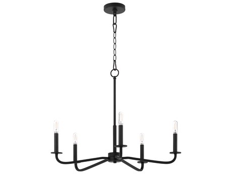 Quorum Rutherford 5-Light Matte Black Candelabra Chandelier