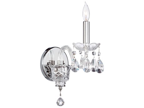 Quorum Bohemian Katerina 1-Light Chrome Crystal Wall Sconce