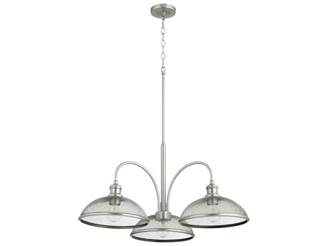 Quorum Omni 3-Light Satin Nickel Bowl Chandelier
