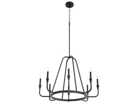 Quorum Marquee 8-Light Noir Black Candelabra Round Chandelier