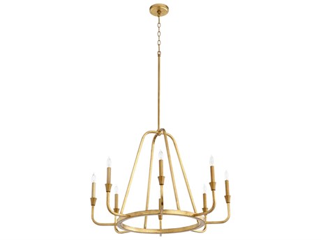 Quorum Marquee 8-Light Gold Leaf Candelabra Round Chandelier