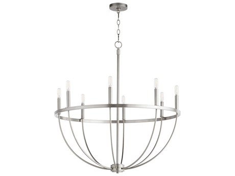 Quorum Tribute 8-Light Satin Nickel Candelabra Chandelier