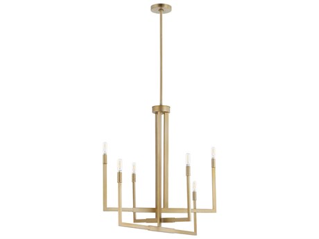 Quorum Bolero 6-Light Aged Brass Candelabra Chandelier