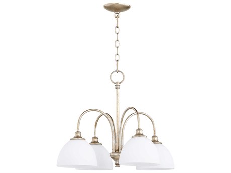Quorum Celeste 4-Light Aged Silver Leaf Chandelier