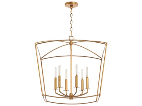 Quorum Mantle 6-Light Gold Leaf Pendant
