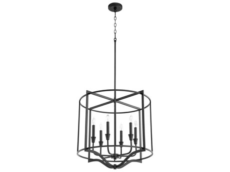Quorum Marquee 6-Light Noir Black Candelabra Drum Chandelier