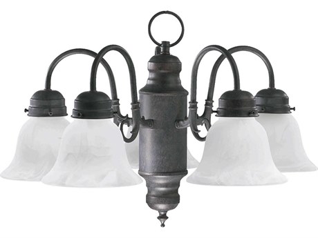 Quorum 5-Light Toasted Sienna Black Glass Bell Chandelier