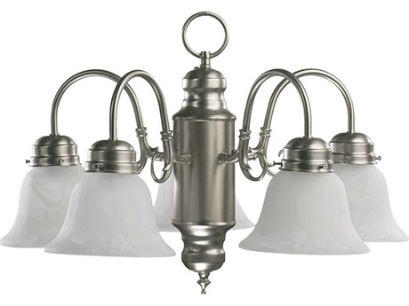 Quorum 5-Light Satin Nickel Glass Bell Chandelier