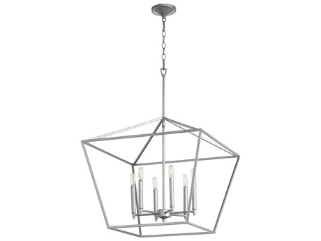 Quorum Gabriel 6-Light Classic Nickel Candelabra Chandelier