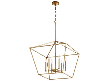 Quorum Gabriel 6-Light Gold Leaf Candelabra Chandelier