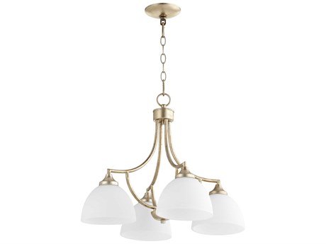 Quorum Enclave 4-Light Aged Silver Leaf Chandelier