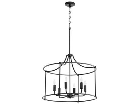 Quorum Olympus 6-Light Noir Black Candelabra Drum Chandelier
