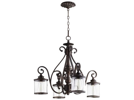 Quorum San Miguel 4-Light Vintage Copper Cylinder Chandelier