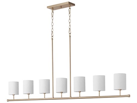 Quorum Harmony 7-Light Aged Brass Cylinder Island Pendant