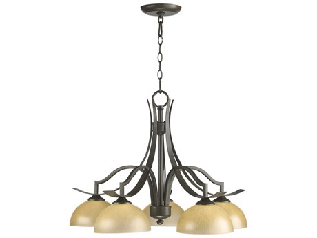 Quorum Atwood 5-Light Oiled Bronze Traditional Dome Chandelier