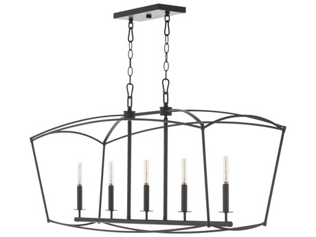 Quorum Mantle 5-Light Matte Black Island Pendant