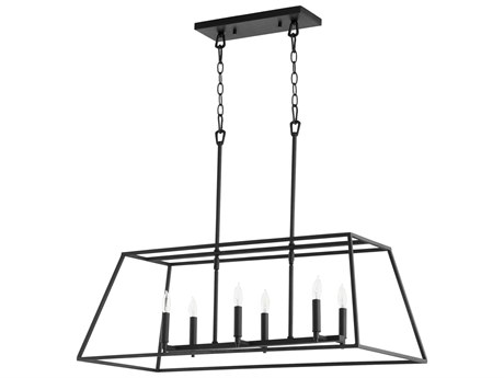 Quorum Gabriel 6-Light Noir Black Island Pendant