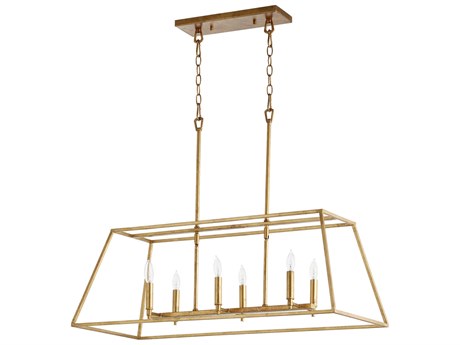 Quorum Gabriel 6-Light Gold Leaf Island Pendant