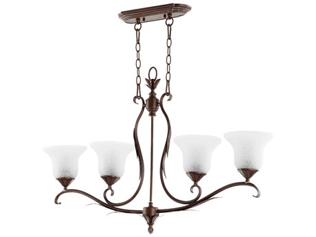 Quorum Flora 4-Light Vintage Copper Traditional Island Pendant