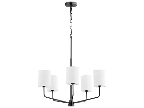 Quorum Harmony 5-Light Matte Black Cylinder Chandelier