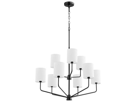 Quorum Harmony 9-Light Matte Black Cylinder Chandelier