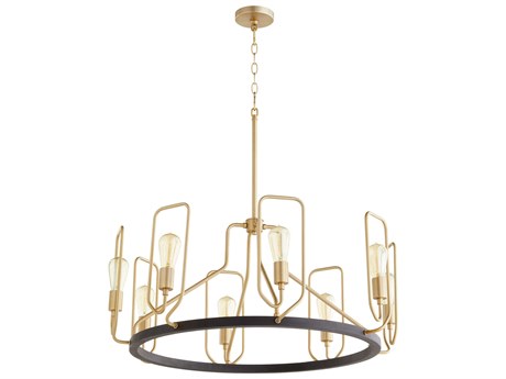 Quorum Howe 8-Light Textured Black Aged Brass Chandelier