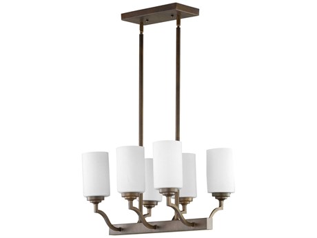 Quorum Atwood 6-Light Oiled Bronze Traditional Island Pendant