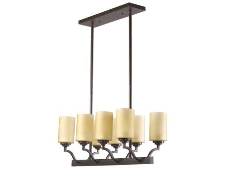 Quorum Atwood 8-Light Oiled Bronze Traditional Island Pendant