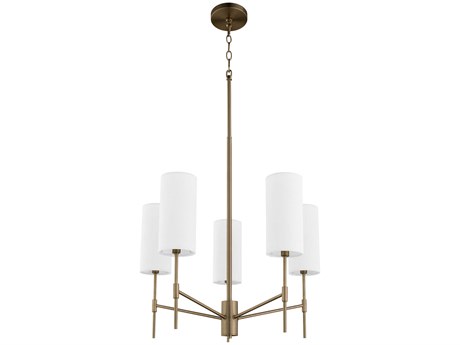 Quorum Hamilton 5-Light Dark Brass Cylinder Chandelier