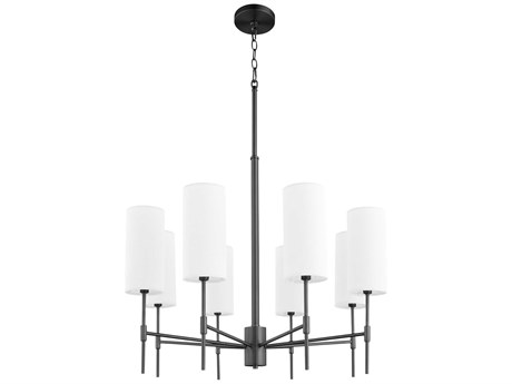 Quorum Hamilton 8-Light Matte Black Cylinder Chandelier