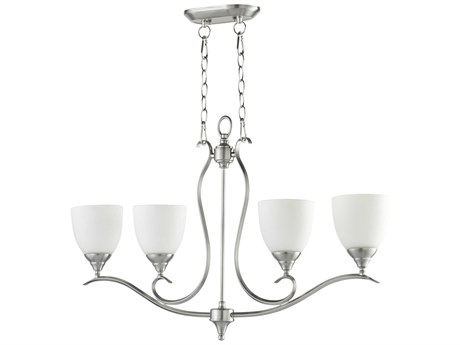 Quorum Flora 4-Light Satin Nickel Traditional Island Pendant