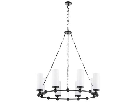 Quorum Lee Boulevard 8-Light Matte Black Cylinder Chandelier
