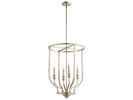 Quorum Richmond 4-Light Aged Silver Leaf Pendant