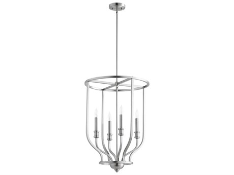 Quorum Richmond 4-Light Satin Nickel Candelabra Cylinder Chandelier