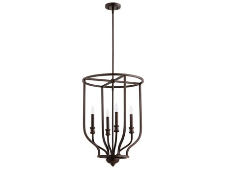 Quorum Richmond 4-Light Oiled Bronze Candelabra Cylinder Chandelier