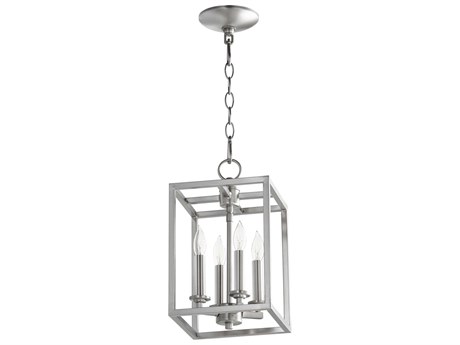 Quorum 4-Light Satin Nickel Candelabra Chandelier