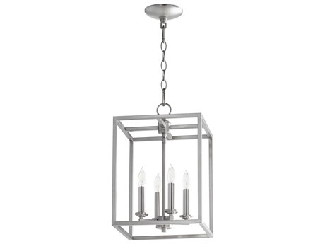 Quorum 4-Light Satin Nickel Candelabra Chandelier