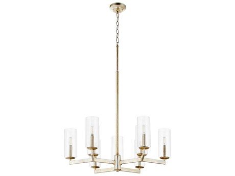Quorum Merrick 9-Light Aged Silver Leaf Cylinder Chandelier