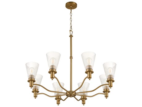 Quorum Lawton 8-Light Brushed Brass Candelabra Chandelier