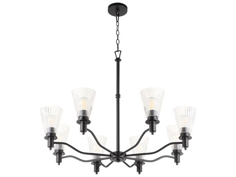 Quorum Lawton 8-Light Matte Black Candelabra Chandelier
