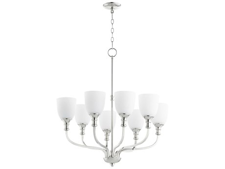Quorum Richmond 8-Light Polished Nickel Bowl Chandelier