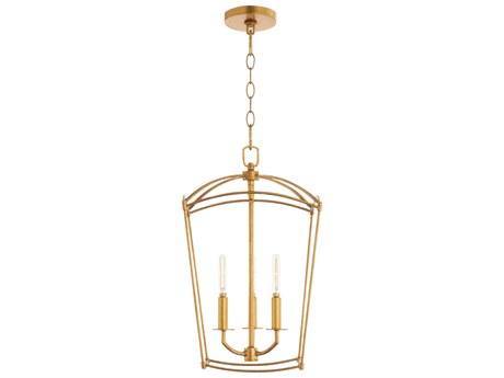 Quorum Mantle 3-Light Gold Leaf Mini Pendant